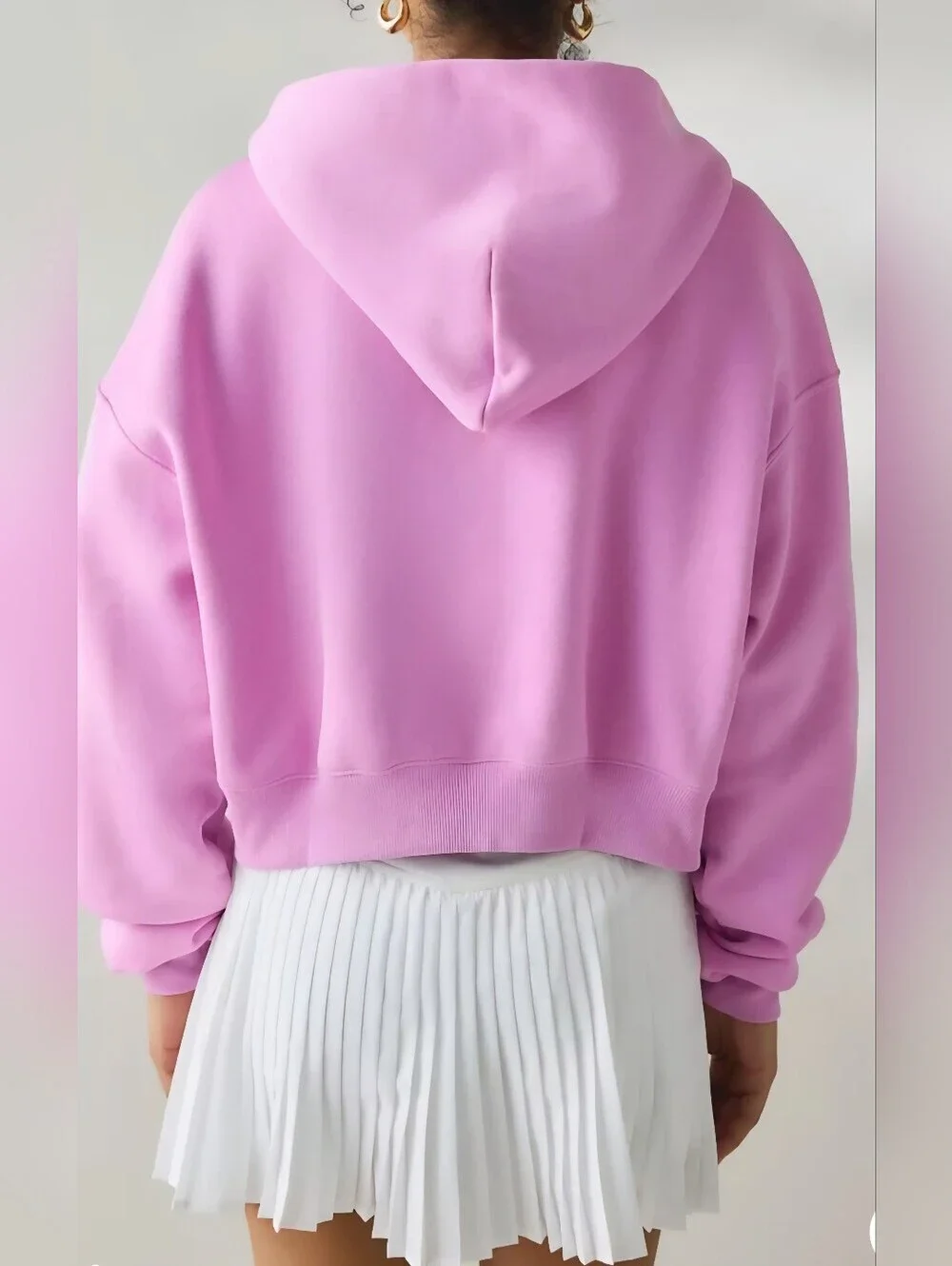 NEW!!! NIKE Phoenix Fleece Cropped Oversized Henley Hoodie Sweatshirt